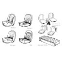 FRONT & REAR SEAT COVERS & FOAM SETS TR4 - TR4A 