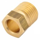 PIPE NUT BRASS 5/16 MALE, 1/2&quot; THREAD