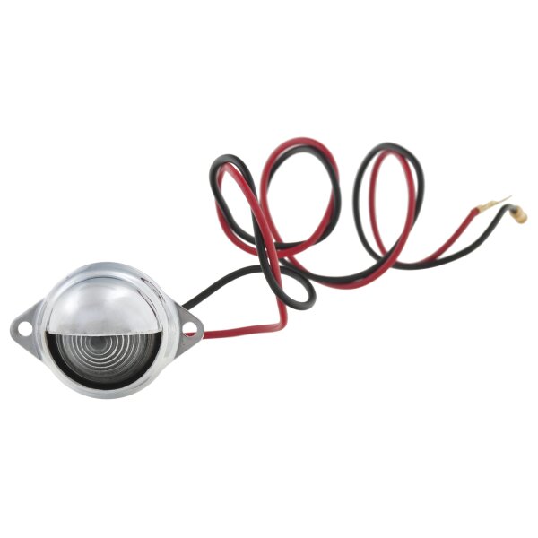 Nummernleuchte hinten, Halbkugel mit Blende, klar, Reproduktion