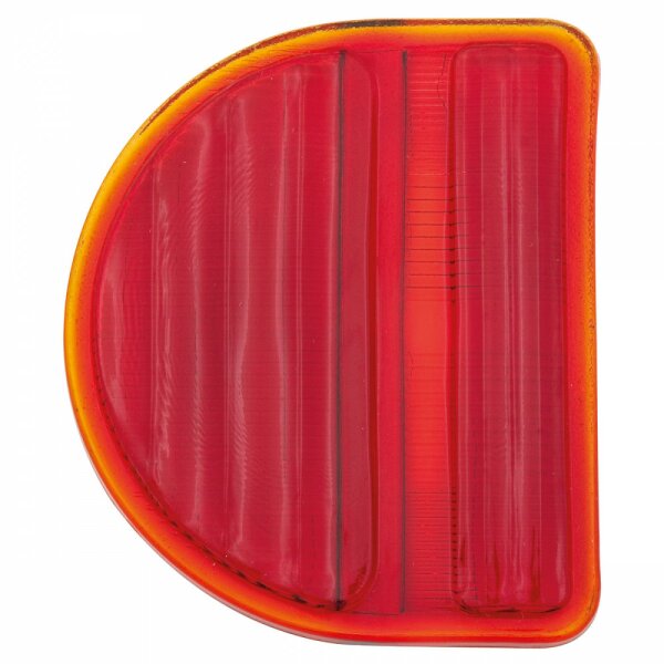 LENS, STOP/TAIL, SPLIT D, GLASS, RED