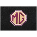 FOOTWELL MATS, EMBROIDERED PLUSH, BLACK, MG-LOGO, RHD