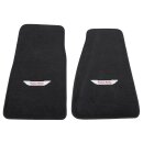 FOOTWELL MATS, EMBROIDERED PLUSH, BLACK, A-H-LOGO