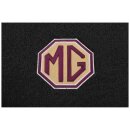 FOOTWELL MATS, EMBROIDERED PLUSH, BLACK, MG-LOGO