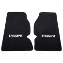 FOOTWELL MATS, EMBROIDERED PLUSH, BLACK, TR-LOGO