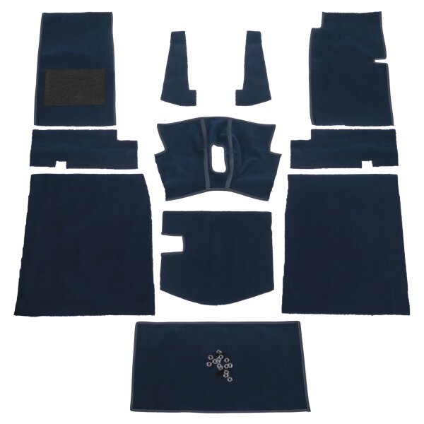 Teppich-Satz komplett, navy-blau, LHD