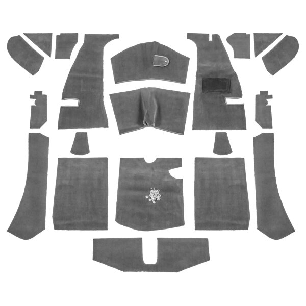 CARPET SET, COCKPIT MAIN, NYLON, GREY, RHD