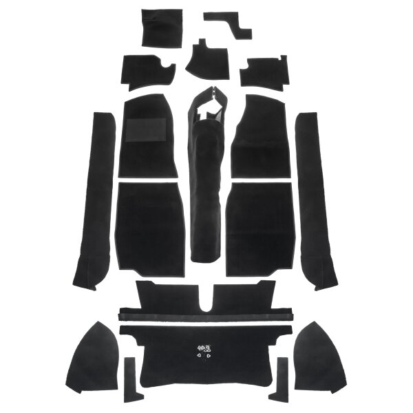 CARPET SET, PREMIUM, NYLON, BLACK, LHD