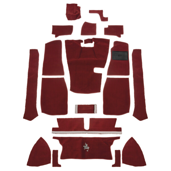 CARPET SET, STANDARD, NYLON, RED, RHD