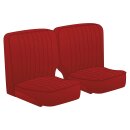 SEAT COVER SET, LEATHER, RED, PAIR