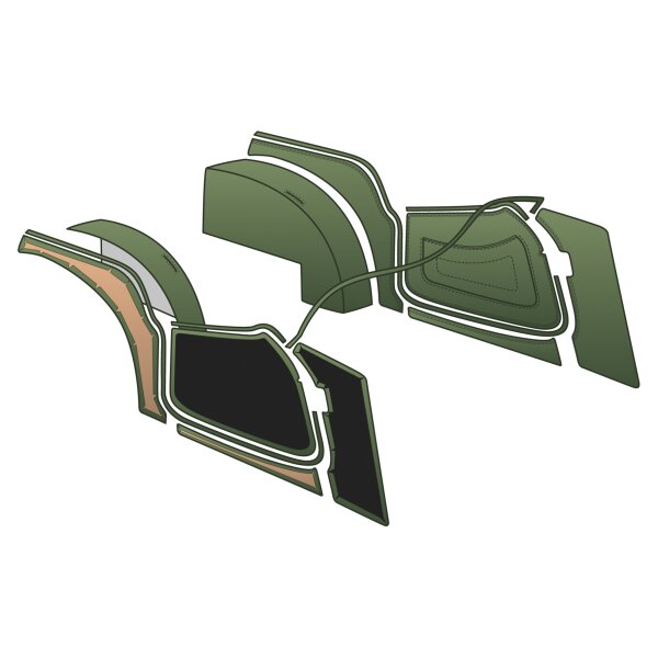 TRIM KIT, LEATHER PANEL &amp; VINYL TRIM, GREEN