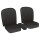 SEAT COVER SET, LEATHER, BLACK/BLACK PIPING, PAIR