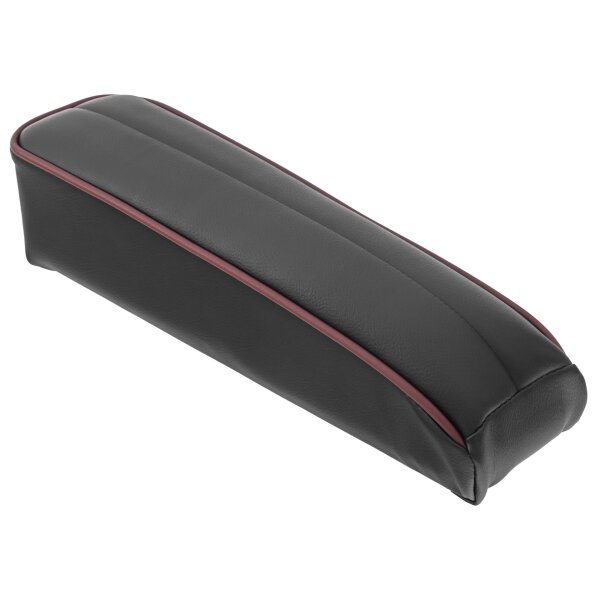 ARMREST ASSEMBLY, VINYL, BLACK/RED PIPING