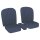 SEAT COVER SET, LEATHER, BLUE/BLUE PIPING, PAIR