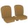 SEAT COVER SET, LEATHER, TAN/TAN PIPING, PAIR