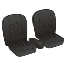 SEAT COVER KIT LEATHER BLACK/BLACK PIPING