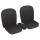 SEAT COVER KIT LEATHER BLACK/BLACK PIPING