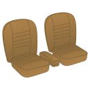 SEAT COVER SET, LEATHER, TAN/TAN PIPING, PAIR