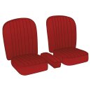 SEAT ASSEMBLY, LEATHER, RED/RED PIPING, PAIR