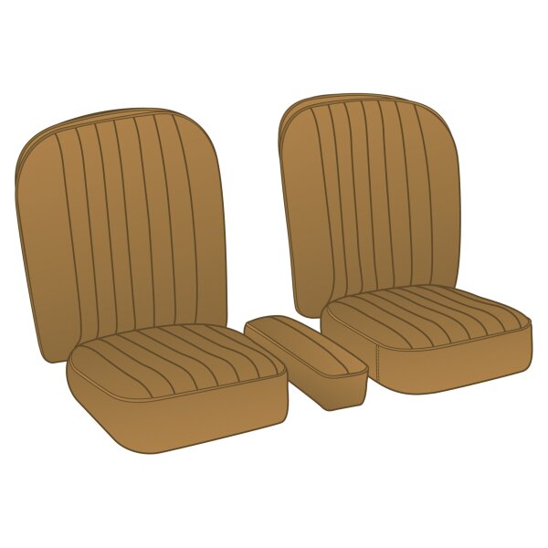 SEAT ASSEMBLY, LEATHER, TAN/TAN PIPING, PAIR