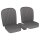 SEAT ASSEMBLY, LEATHER, GREY/GREY PIPING, PAIR