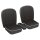 SEAT COVER SET, VINYL, BLACK/WHITE PIPING, PAIR