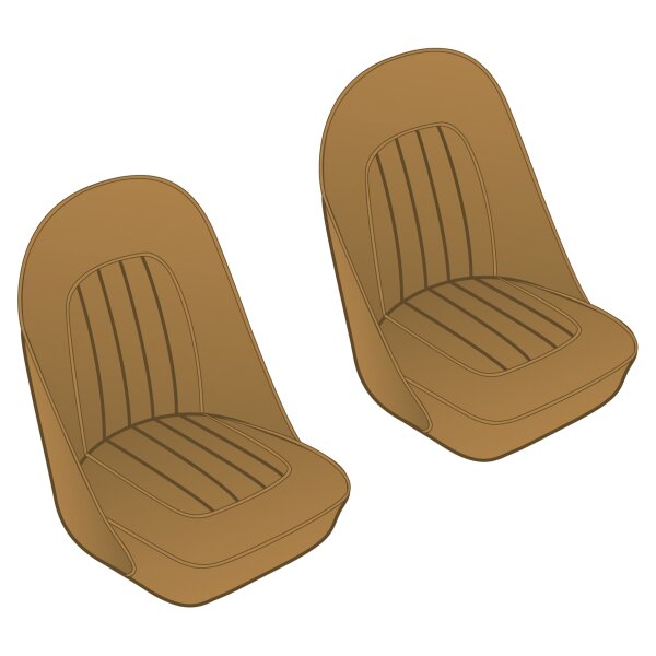 SEAT COVER SET, FRONT, VINYL, TAN/TAN PIPING