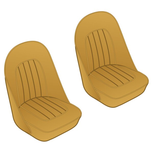 SEAT COVER SET, FRONT, VINYL, HONEY TAN/HONEY TAN PIPING