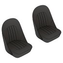 SEAT COVER SET, FRONT, VINYL, BLACK/BLACK PIPING