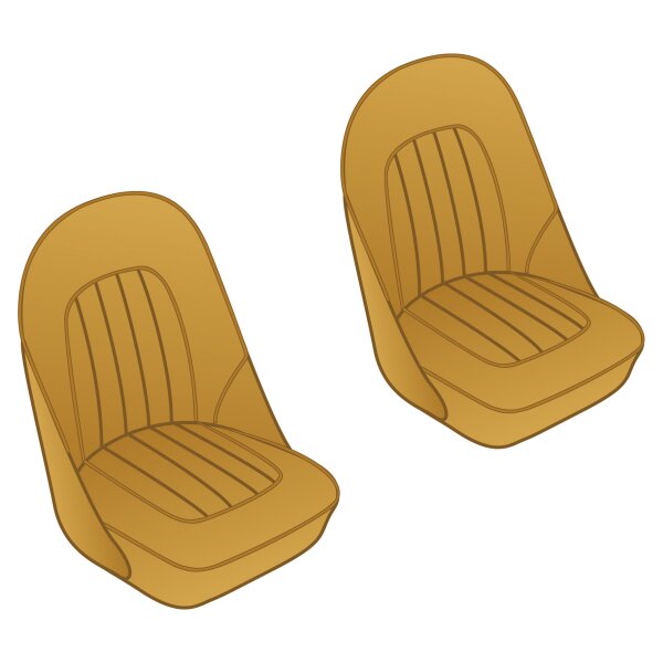 SEAT COVER SET, FRONT, VINYL, HONEY TAN/HONEY TAN PIPING