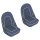 SEAT COVER SET, FRONT, LEATHER, BLUE/WHITE PIPING