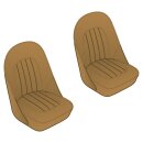 SEAT COVER SET, FRONT, LEATHER, TAN/TAN PIPING