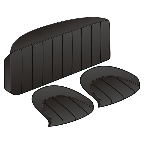 SEAT COVER SET, REAR, VINYL, BLACK/BLACK PIPING