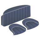 SEAT COVER SET, REAR, VINYL, BLUE/WHITE PIPING