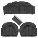 SEAT COVER SET, REAR, LEATHER, BLACK/BLACK PIPING