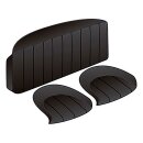 SEAT COVER SET, REAR, LEATHER, BLACK/BLACK PIPING