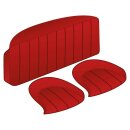 SEAT COVER SET, REAR, LEATHER, RED/RED PIPING