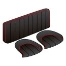 SEAT COVER SET, REAR, VINYL, BLACK/RED PIPING