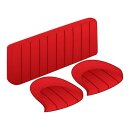 SEAT COVER SET, REAR, LEATHER, RED/RED PIPING