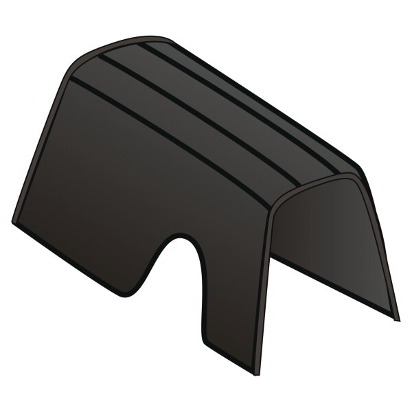 ARMREST, VINYL, BLACK/BLACK PIPING