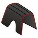 ARMREST, VINYL, BLACK/RED PIPING