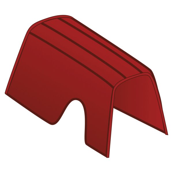 ARMREST, VINYL, RED/RED PIPING