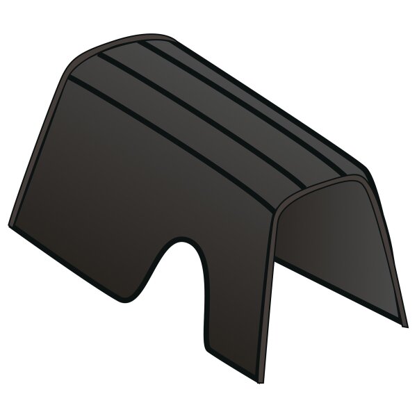 ARMREST, LEATHER, BLACK/BLACK PIPING