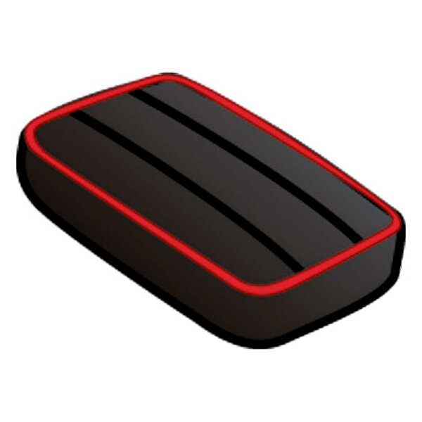 ARMREST, VINYL, BLACK/RED PIPING