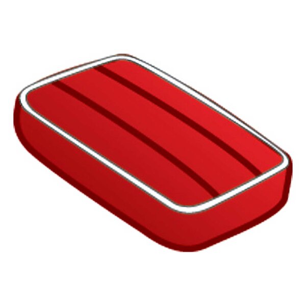 ARMREST, VINYL, RED/WHITE PIPING