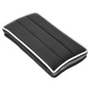 ARMREST, LEATHER, BLACK/WHITE PIPING