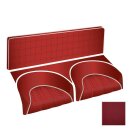 SEAT COVER SET, REAR, VINYL, RED/CHROME PIPING