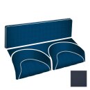 SEAT COVER SET, REAR, VINYL, DARK BLUE/CHROME PIPING, PAIR