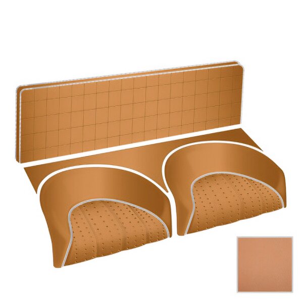 SEAT COVER SET, REAR, LEATHER, TAN/TAN PIPING, PAIR