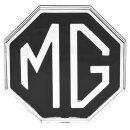 BADGE MG, SILVER ON BLACK, PLASTIC