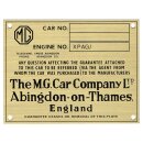 CHASSIS ID PLATE MG TB